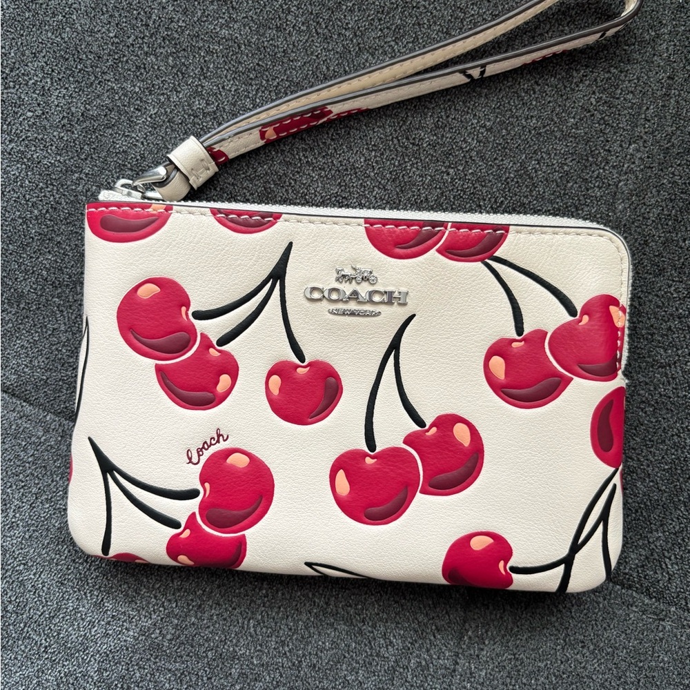 Coach Cherry Print Wristlet